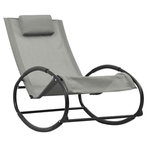 vidaXL Sun Lounger with Cushion Steel and Textilene Grey