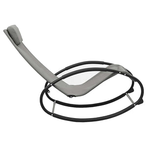 vidaXL Sun Lounger with Cushion Steel and Textilene Grey