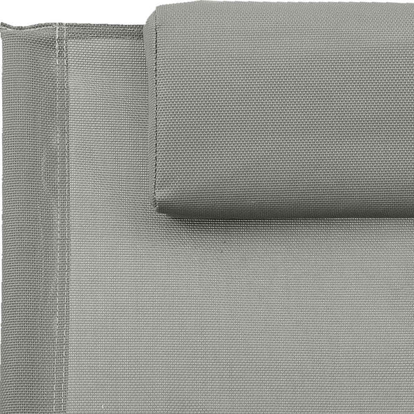 vidaXL Sun Lounger with Cushion Steel and Textilene Grey
