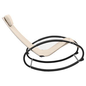 vidaXL Sun Lounger with Cushion Steel and Textilene Cream