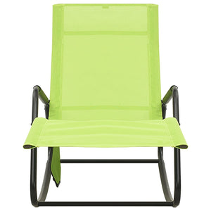 vidaXL Sun Lounger Steel and Textilene Green