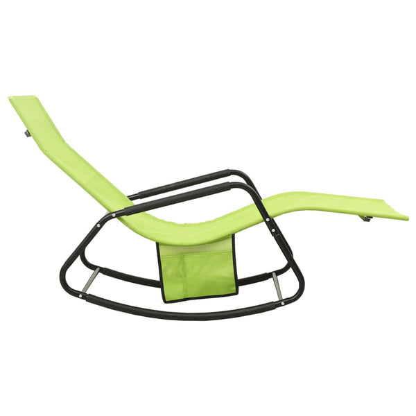 vidaXL Sun Lounger Steel and Textilene Green