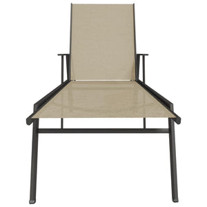 vidaXL Sun Lounger Steel and Textilene Cream