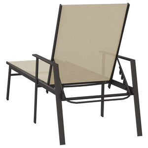 vidaXL Sun Lounger Steel and Textilene Cream