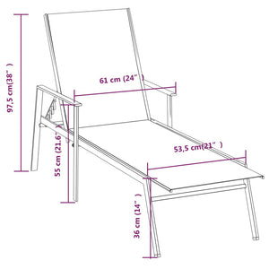 vidaXL Sun Lounger Steel and Textilene Cream