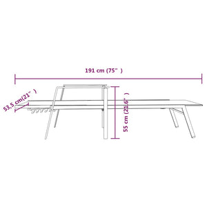 vidaXL Sun Lounger Steel and Textilene Cream