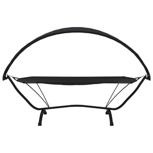 vidaXL Outdoor Lounge Bed with Canopy Black Steel and Oxford Fabric