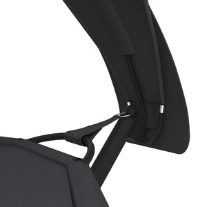 vidaXL Outdoor Lounge Bed with Canopy Black Steel and Oxford Fabric