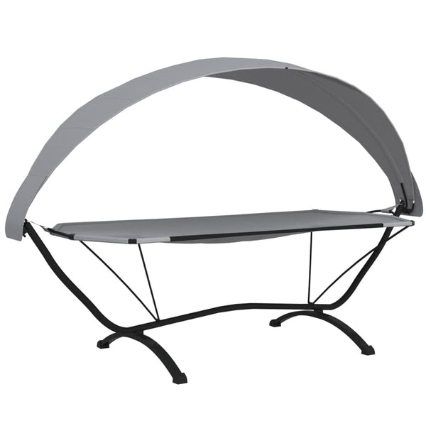 vidaXL Outdoor Daybed with Roof Grey Steel and Oxford Fabric