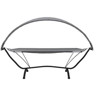 vidaXL Outdoor Daybed with Roof Grey Steel and Oxford Fabric