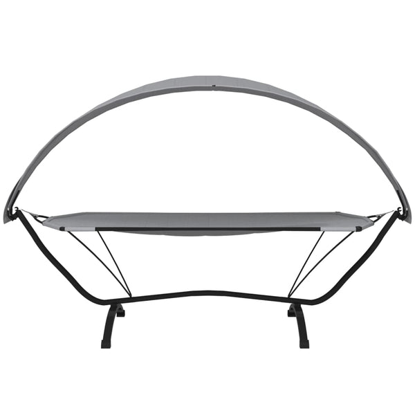 vidaXL Outdoor Daybed with Roof Grey Steel and Oxford Fabric