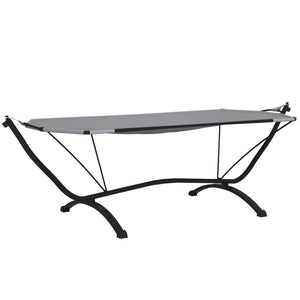 vidaXL Outdoor Daybed with Roof Grey Steel and Oxford Fabric