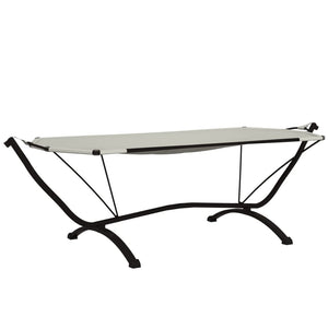 vidaXL Outdoor Lounge Bed with Canopy Cream Steel and Oxford Fabric