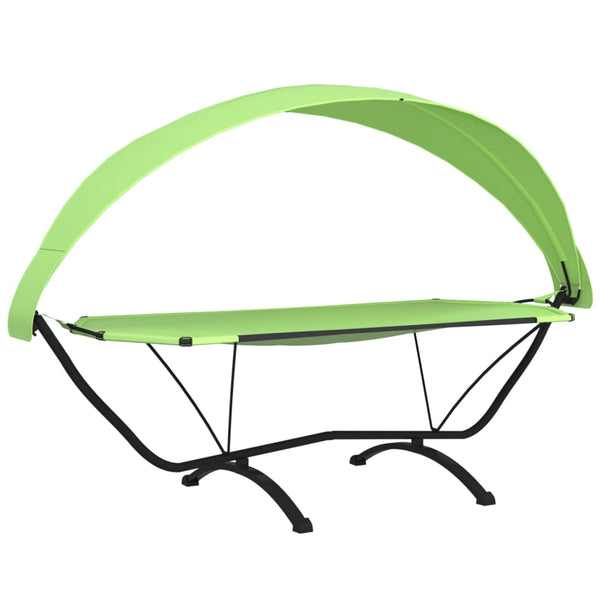 vidaXL Outdoor Lounge Bed with Roof Green Steel and Oxford Fabric