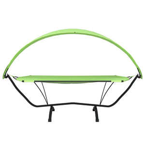 vidaXL Outdoor Lounge Bed with Roof Green Steel and Oxford Fabric