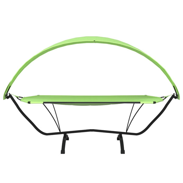 vidaXL Outdoor Lounge Bed with Roof Green Steel and Oxford Fabric