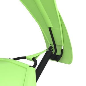 vidaXL Outdoor Lounge Bed with Roof Green Steel and Oxford Fabric