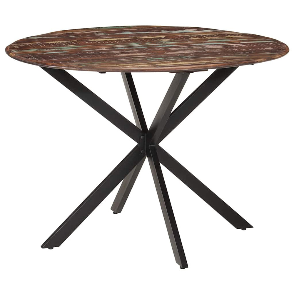 vidaXL Dining Table Ø110x78 cm Solid Reclaimed Wood and Steel