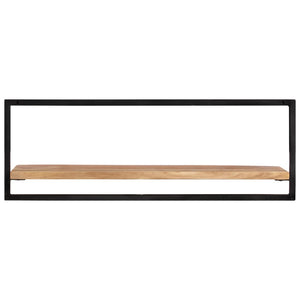 vidaXL Wall Shelves 2 pcs 100x24x35 cm Solid Acacia Wood and Steel