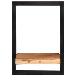 vidaXL Wall Shelves 2 pcs. 25x25x35 cm Solid Acacia Wood and Steel