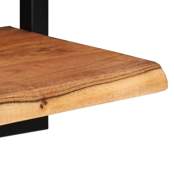 vidaXL Wall Shelves 2 pcs. 25x25x35 cm Solid Acacia Wood and Steel