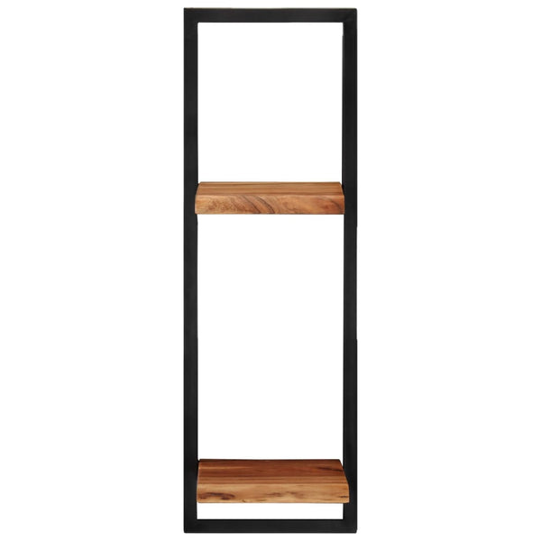 vidaXL Wall Shelves 2 pcs. 25x25x75 cm Solid Acacia Wood and Steel