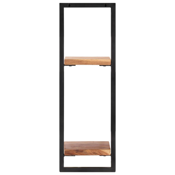 vidaXL Wall Shelves 2 pcs. 25x25x75 cm Solid Acacia Wood and Steel