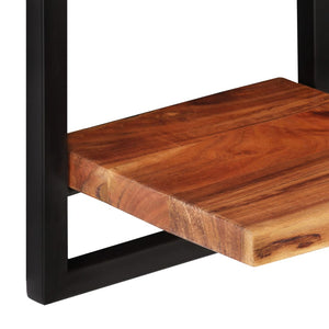 vidaXL Wall Shelves 2 pcs. 25x25x75 cm Solid Acacia Wood and Steel