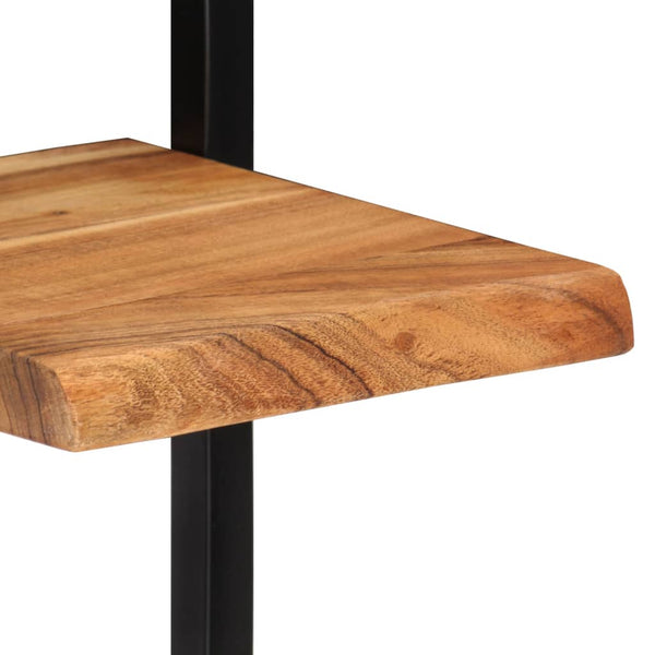 vidaXL Wall Shelves 2 pcs. 25x25x75 cm Solid Acacia Wood and Steel