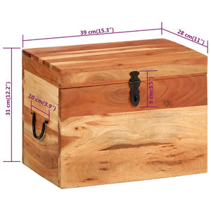 vidaXL Storage Box 39x28x31 cm Solid Acacia Wood