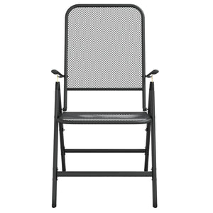 vidaXL Folding Garden Chairs 2 pcs. Expanded Metal Anthracite