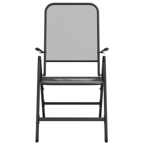 vidaXL Folding Garden Chairs 2 pcs. Expanded Metal Anthracite