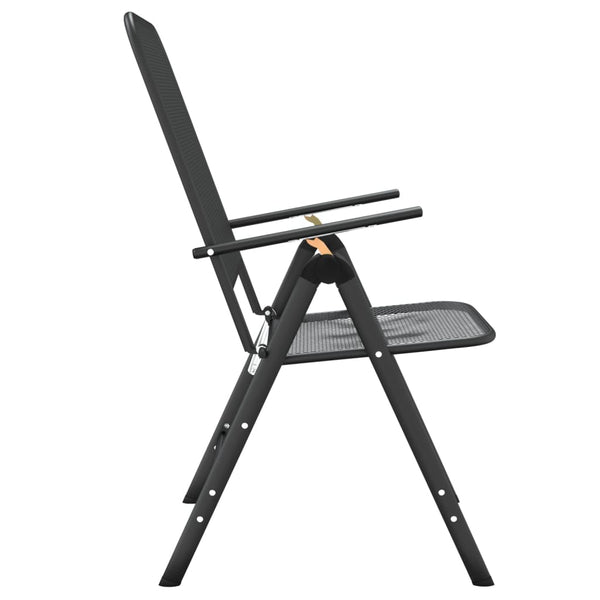 vidaXL Folding Garden Chairs 2 pcs. Expanded Metal Anthracite