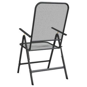 vidaXL Folding Garden Chairs 2 pcs. Expanded Metal Anthracite
