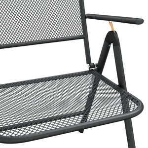 vidaXL Folding Garden Chairs 2 pcs. Expanded Metal Anthracite