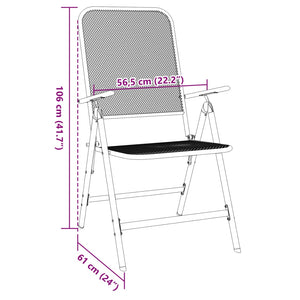 vidaXL Folding Garden Chairs 2 pcs. Expanded Metal Anthracite