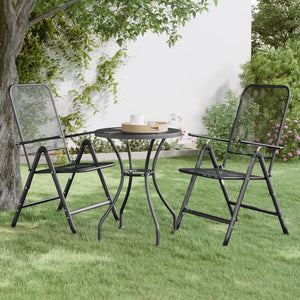 vidaXL Folding Garden Chairs 2 pcs. Expanded Metal Anthracite