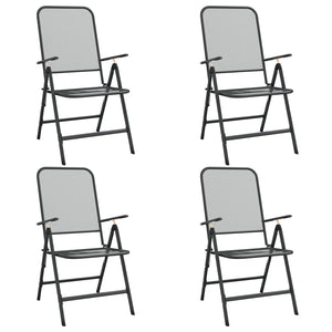 vidaXL Folding Garden Chairs 4 pcs. Expanded Metal Anthracite
