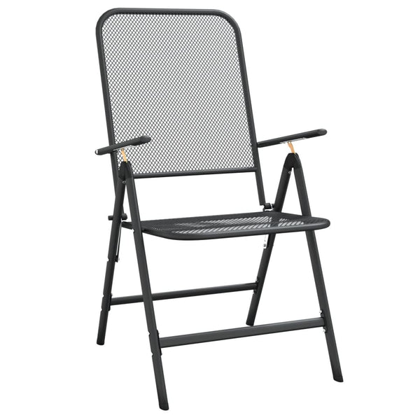 vidaXL Folding Garden Chairs 4 pcs. Expanded Metal Anthracite