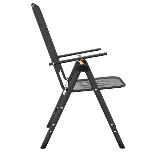 vidaXL Folding Garden Chairs 4 pcs. Expanded Metal Anthracite