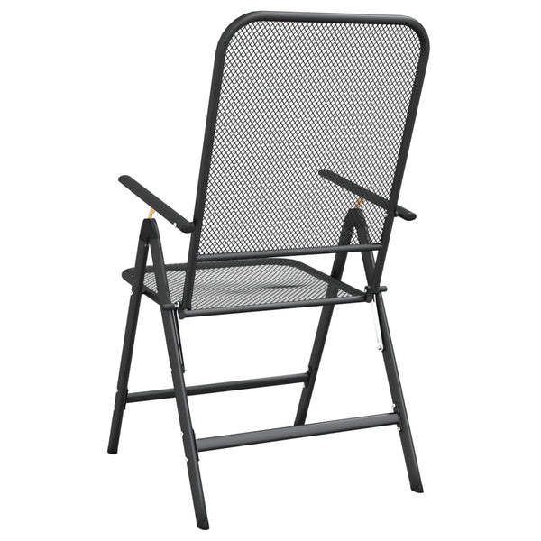 vidaXL Folding Garden Chairs 4 pcs. Expanded Metal Anthracite