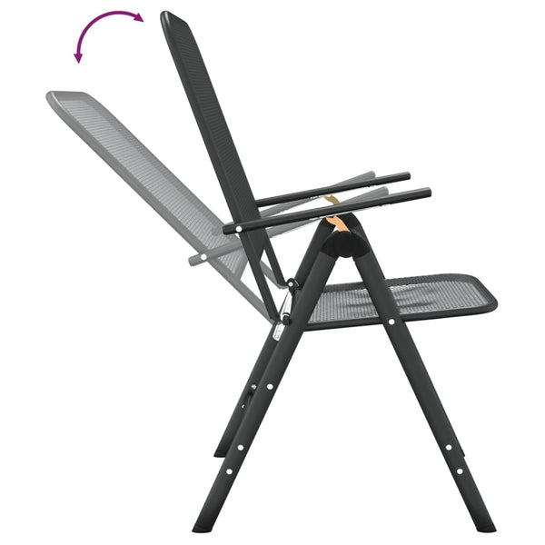 vidaXL Folding Garden Chairs 4 pcs. Expanded Metal Anthracite