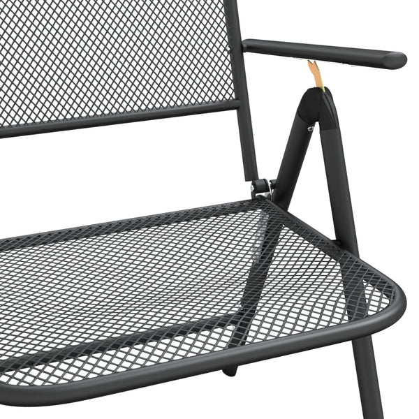 vidaXL Folding Garden Chairs 4 pcs. Expanded Metal Anthracite