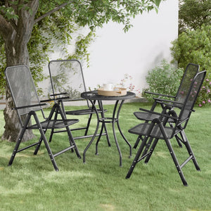 vidaXL Folding Garden Chairs 4 pcs. Expanded Metal Anthracite