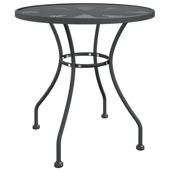 vidaXL Garden Table Ø80x72 cm Expanded Metal Anthracite