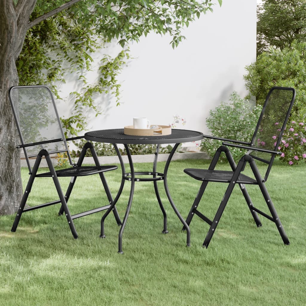 vidaXL Garden Table Ø80x72 cm Expanded Metal Anthracite