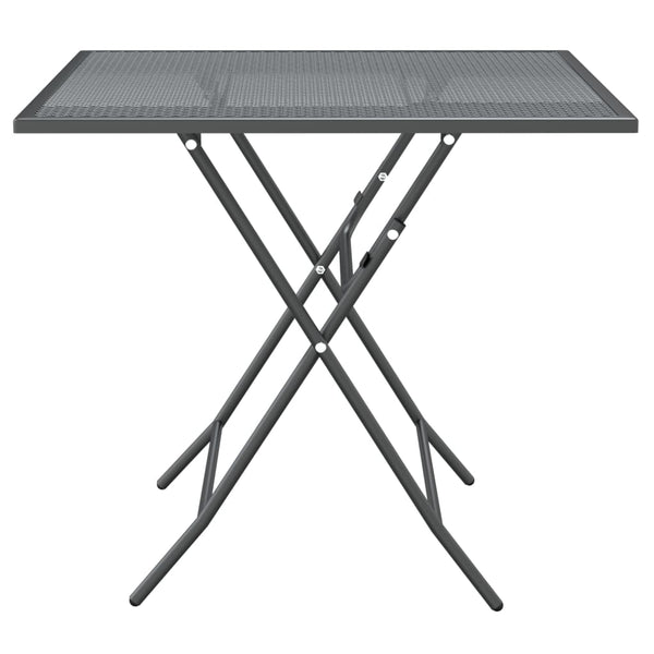 vidaXL Garden Table 80x80x72 cm Expanded Metal Anthracite