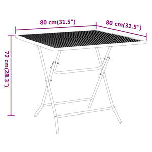 vidaXL Garden Table 80x80x72 cm Expanded Metal Anthracite