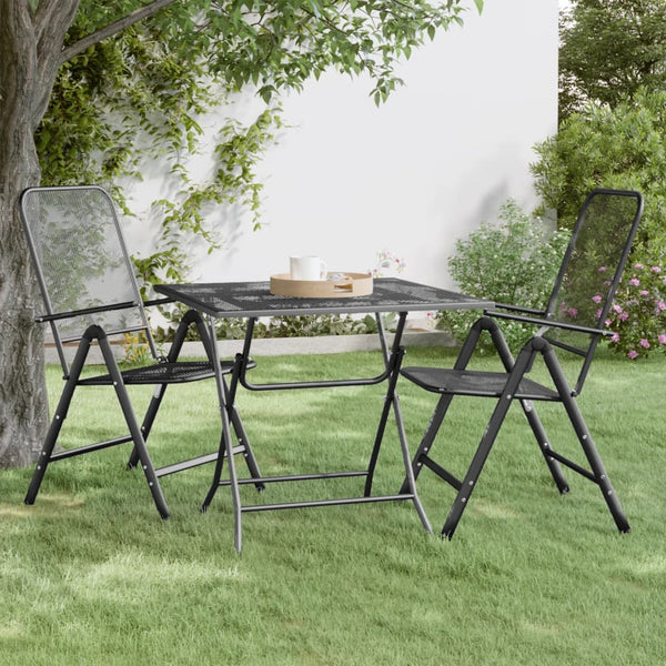 vidaXL Garden Table 80x80x72 cm Expanded Metal Anthracite