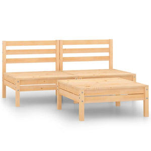 vidaXL 3-Piece Garden Lounge Set Solid Pine Wood